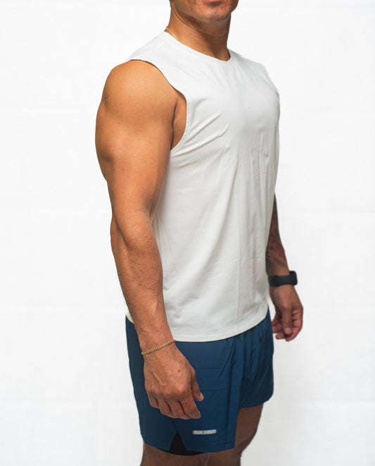 Playera sin mangas blanca