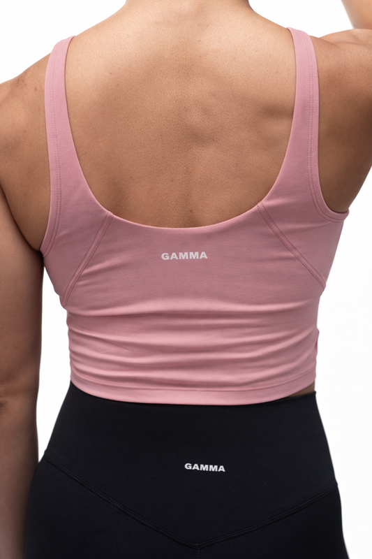 Bra deportivo línea larga rosa palo