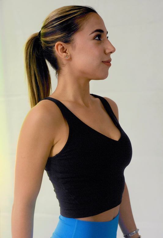 Bra deportivo línea larga negro