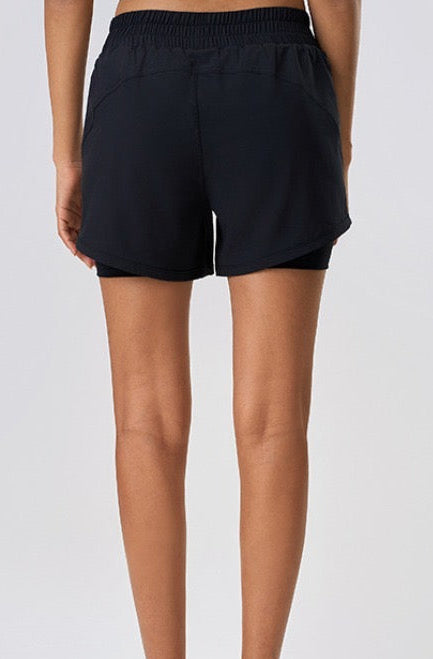 Short Deportivo Ligero con Forro Interno negro