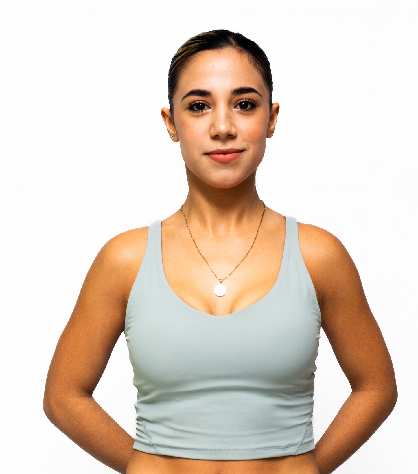 Bra deportivo línea larga gris claro