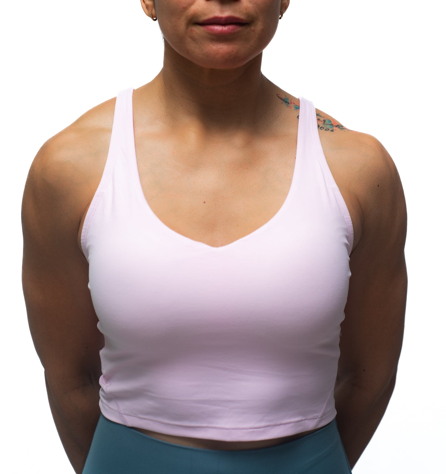 Bra deportivo línea larga rosa