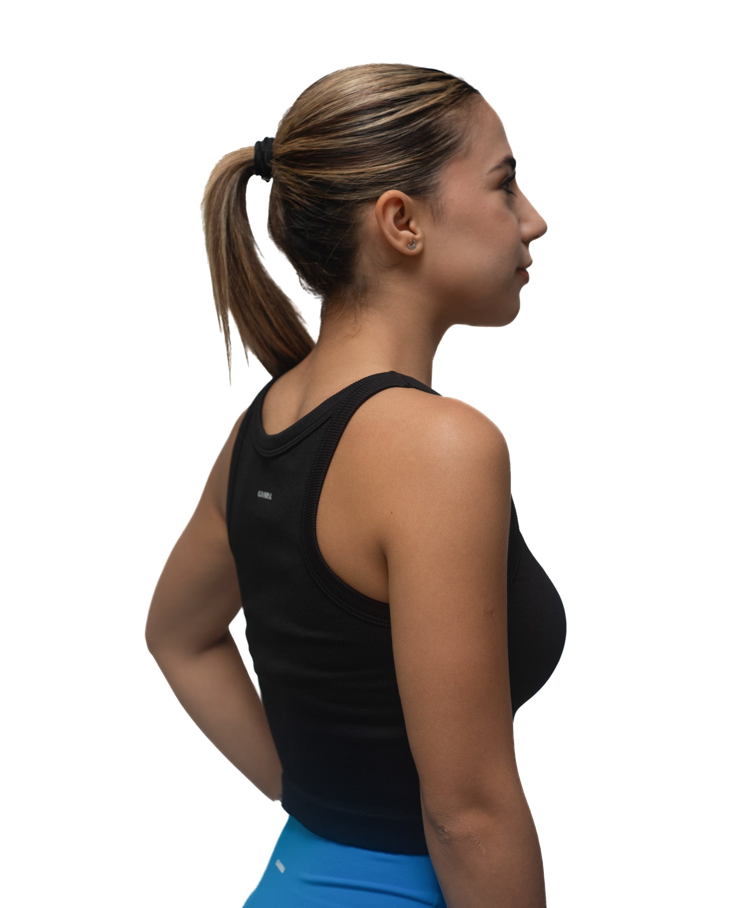 Top deportivo cuello alto negro